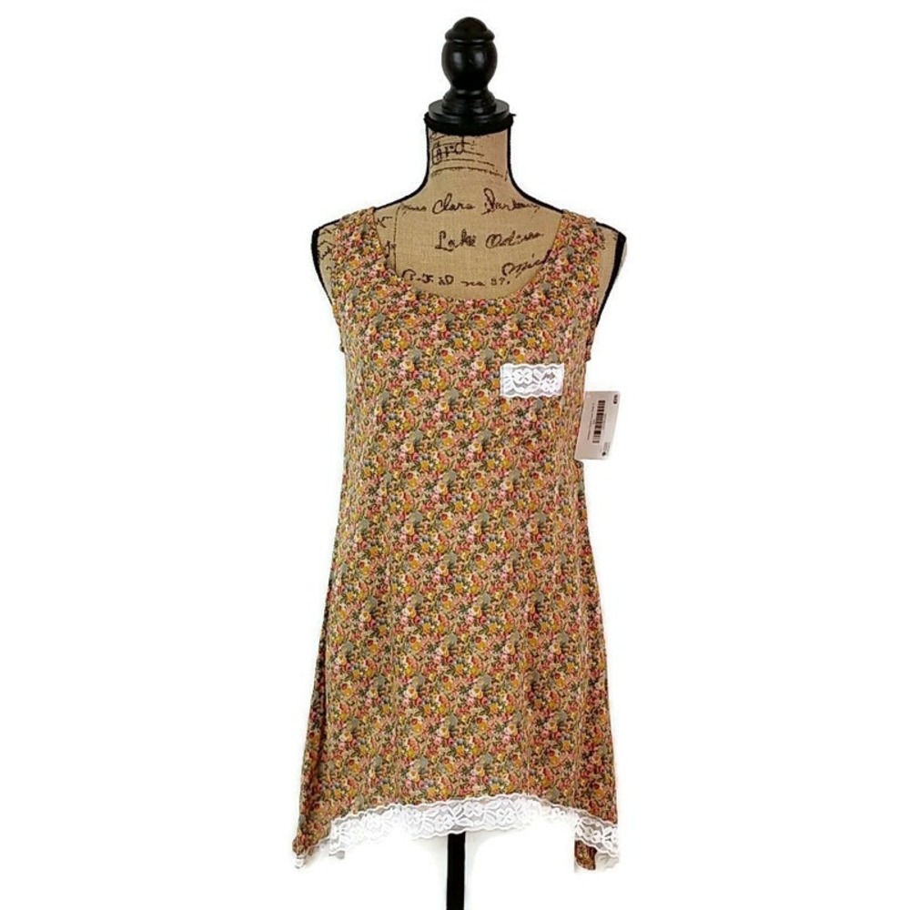 ByTavi Antique Charm Lace‎ Tank Women Small Multicolor Floral Sleeveless